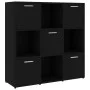 Estantería de madera contrachapada negro 90x30x90 cm de vidaXL, Librerías y estanterías - Ref: Foro24-802931, Precio: 74,77 €...