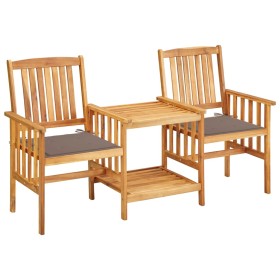 Sillas y mesita de jardín con cojines madera maciza acacia de , Conjuntos de jardín - Ref: Foro24-3061283, Precio: 152,52 €, ...