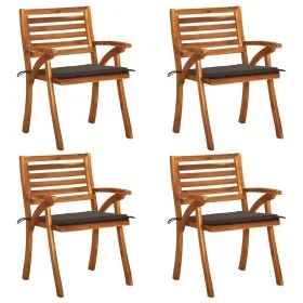 Sillas de jardín con cojines 4 unidades madera maciza de acacia de , Sillas de jardín - Ref: Foro24-3075182, Precio: 388,35 €...