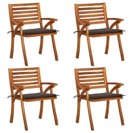Sillas de jardín con cojines 4 unidades madera maciza de acacia de , Sillas de jardín - Ref: Foro24-3075182, Precio: 512,99 €...
