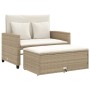 Sofá de jardín con cojines de 2 plazas ratán sintético beige de , Sofás de exterior - Ref: Foro24-365135, Precio: 271,37 €, D...