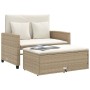 Sofá de jardín con cojines de 2 plazas ratán sintético beige de , Sofás de exterior - Ref: Foro24-365135, Precio: 271,37 €, D...