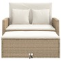Sofá de jardín con cojines de 2 plazas ratán sintético beige de , Sofás de exterior - Ref: Foro24-365135, Precio: 271,37 €, D...