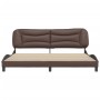Estructura de cama cabecero cuero sintético marrón 200x200 cm de , Camas y somieres - Ref: Foro24-3208025, Precio: 241,71 €, ...