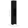 Armario de baño de madera contrachapada negro 30x30x183,5 cm de vidaXL, Muebles de baño - Ref: Foro24-802670, Precio: 74,21 €...