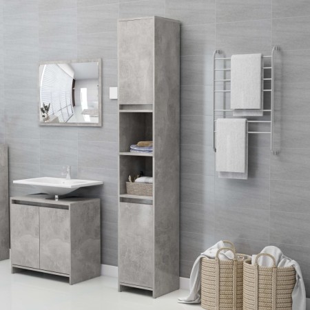 Armario de baño contrachapada gris hormigón 30x30x183,5 cm de vidaXL, Muebles de baño - Ref: Foro24-802673, Precio: 84,60 €, ...