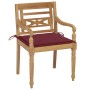 Sillas Batavia 2 uds teca maciza con cojines rojo vino tinto de , Sillas de jardín - Ref: Foro24-3062136, Precio: 253,50 €, D...