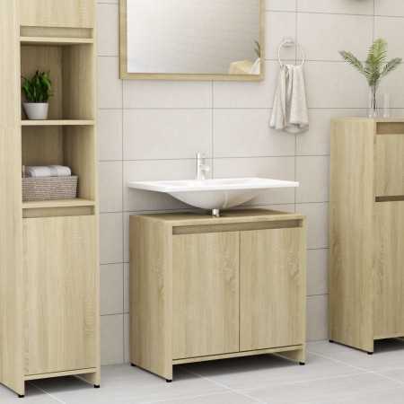 Armario de baño madera contrachapada color roble 60x33x61 cm de vidaXL, Muebles de baño - Ref: Foro24-802645, Precio: 43,05 €...