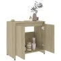 Armario de baño madera contrachapada color roble 60x33x61 cm de vidaXL, Muebles de baño - Ref: Foro24-802645, Precio: 42,16 €...