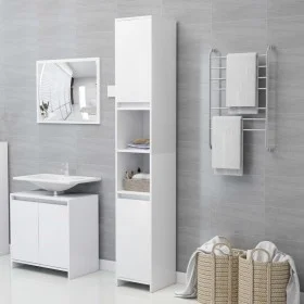 Armario de baño madera contrachapada blanco 30x30x183,5 cm de vidaXL, Muebles de baño - Ref: Foro24-802669, Precio: 74,81 €, ...