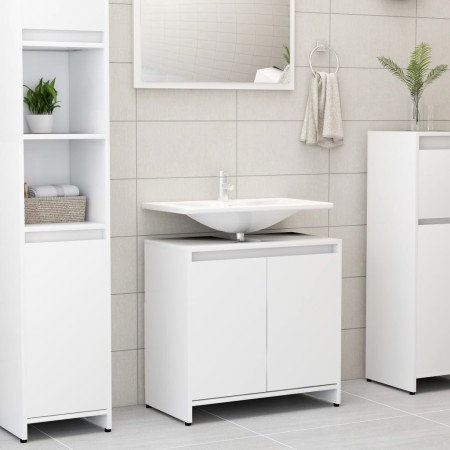 Armario de baño madera contrachapada blanco 60x33x61 cm de vidaXL, Muebles de baño - Ref: Foro24-802642, Precio: 51,13 €, Des...