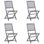 Sillas de jardín plegables 4 uds cojines madera maciza acacia de , Sillas de jardín - Ref: Foro24-3064573, Precio: 214,56 €, ...