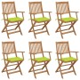 Sillas de jardín plegables 6 uds y cojines madera maciza acacia de , Sillas de jardín - Ref: Foro24-3065472, Precio: 387,66 €...