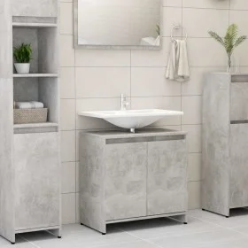 Badezimmerschrank aus betongrauem Sperrholz, 60 x 33 x 61 cm von vidaXL, Badezimmermöbel - Ref: Foro24-802646, Preis: 50,69 €...