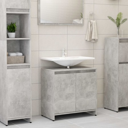 Armario de baño madera contrachapada gris hormigón 60x33x61 cm de vidaXL, Muebles de baño - Ref: Foro24-802646, Precio: 53,01...