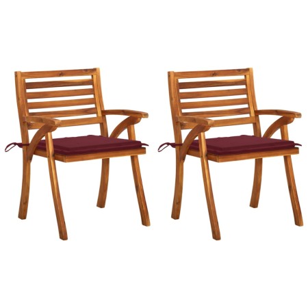 Sillas de comedor jardín con cojines 2 uds madera maciza acacia de , Sillas de jardín - Ref: Foro24-3060807, Precio: 260,09 €...