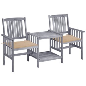 Sillas de jardín con mesita y cojines madera maciza acacia de , Conjuntos de jardín - Ref: Foro24-3061305, Precio: 166,06 €, ...