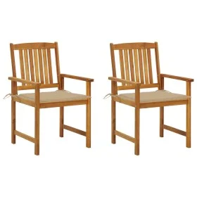 Sillas de jardín con cojines 2 unidades madera maciza de acacia de , Sillas de jardín - Ref: Foro24-3061173, Precio: 155,69 €...