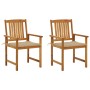 Sillas de jardín con cojines 2 unidades madera maciza de acacia de , Sillas de jardín - Ref: Foro24-3061173, Precio: 155,53 €...