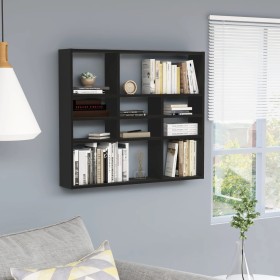Estantería de pared madera contrachapada negro 90x16x78 cm de vidaXL, Estantes y estanterías - Ref: Foro24-802940, Precio: 49...