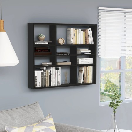 Estantería de pared madera contrachapada negro 90x16x78 cm de vidaXL, Estantes y estanterías - Ref: Foro24-802940, Precio: 49...