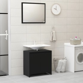 Conjunto de muebles de baño madera contrachapada negro de vidaXL, Muebles de baño - Ref: Foro24-802652, Precio: 81,64 €, Desc...