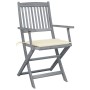 Sillas de jardín plegables 4 uds cojines madera maciza acacia de , Sillas de jardín - Ref: Foro24-3064511, Precio: 189,24 €, ...