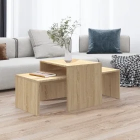 Mesa de centro madera contrachapada color roble 100x48x40 cm de vidaXL, Mesas de centro - Ref: Foro24-802915, Precio: 51,96 €...