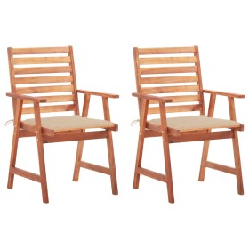 Sillas comedor de jardín y cojines 2 uds madera maciza acacia de , Sillas de jardín - Ref: Foro24-3064323, Precio: 162,72 €, ...
