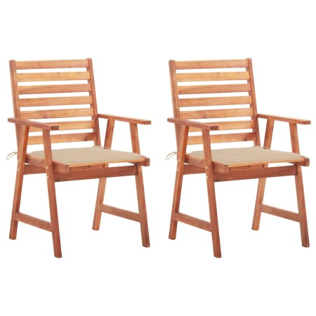 Sillas comedor de jardín y cojines 2 uds madera maciza acacia de , Sillas de jardín - Ref: Foro24-3064323, Precio: 162,72 €, ...
