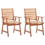 Sillas comedor de jardín y cojines 2 uds madera maciza acacia de , Sillas de jardín - Ref: Foro24-3064323, Precio: 162,72 €, ...