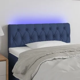Blue fabric headboard with LED 100x7x78/88 cm by , Headboards and footboards - Ref: Foro24-3121944, Price: 47,98 €, Discount: %
