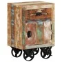 Mesita de noche con ruedas madera maciza reciclada 40x30x57 cm de , Mesitas de noche - Ref: Foro24-328316, Precio: 121,41 €, ...