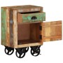 Mesita de noche con ruedas madera maciza reciclada 40x30x57 cm de , Mesitas de noche - Ref: Foro24-328316, Precio: 123,47 €, ...