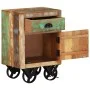 Mesita de noche con ruedas madera maciza reciclada 40x30x57 cm de , Mesitas de noche - Ref: Foro24-328316, Precio: 121,41 €, ...