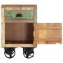 Mesita de noche con ruedas madera maciza reciclada 40x30x57 cm de , Mesitas de noche - Ref: Foro24-328316, Precio: 121,41 €, ...