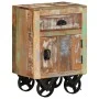 Mesita de noche con ruedas madera maciza reciclada 40x30x57 cm de , Mesitas de noche - Ref: Foro24-328316, Precio: 121,41 €, ...