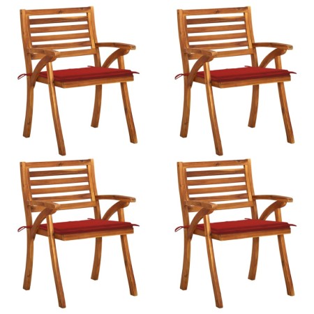 Sillas de jardín con cojines 4 unidades madera maciza de acacia de , Sillas de jardín - Ref: Foro24-3075180, Precio: 527,00 €...
