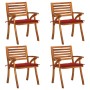 Sillas de jardín con cojines 4 unidades madera maciza de acacia de , Sillas de jardín - Ref: Foro24-3075180, Precio: 527,00 €...