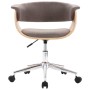 Silla de oficina giratoria de madera curvada y tela gris taupe de vidaXL, Sillas de oficina - Ref: Foro24-3054835, Precio: 17...