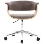 Silla de oficina giratoria de madera curvada y tela gris taupe de vidaXL, Sillas de oficina - Ref: Foro24-3054835, Precio: 15...