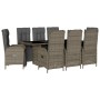 Set comedor jardín 9 pzas y cojines ratán sintético gris de , Conjuntos de jardín - Ref: Foro24-3213533, Precio: 1,00 €, Desc...