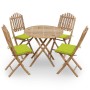 Set de comedor exterior plegable 5 piezas con cojines bambú de , Conjuntos de jardín - Ref: Foro24-3063971, Precio: 273,50 €,...