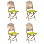 Set de comedor exterior plegable 5 piezas con cojines bambú de , Conjuntos de jardín - Ref: Foro24-3063971, Precio: 273,50 €,...