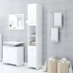Badezimmerschrank aus Sperrholz weiß 30x30x183,5 cm von vidaXL, Badezimmermöbel - Ref: Foro24-802597, Preis: 74,56 €, Rabatt: %