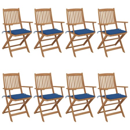 Sillas de jardín plegables 8 uds y cojines madera maciza acacia de , Sillas de jardín - Ref: Foro24-3074977, Precio: 494,04 €...