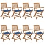 Sillas de jardín plegables 8 uds y cojines madera maciza acacia de , Sillas de jardín - Ref: Foro24-3074977, Precio: 494,04 €...