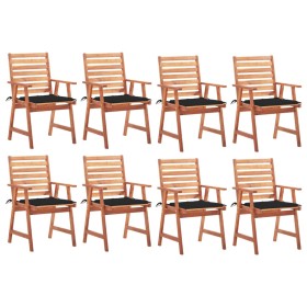 Sillas comedor de jardín y cojines 8 uds madera maciza acacia de , Sillas de jardín - Ref: Foro24-3078381, Precio: 587,10 €, ...