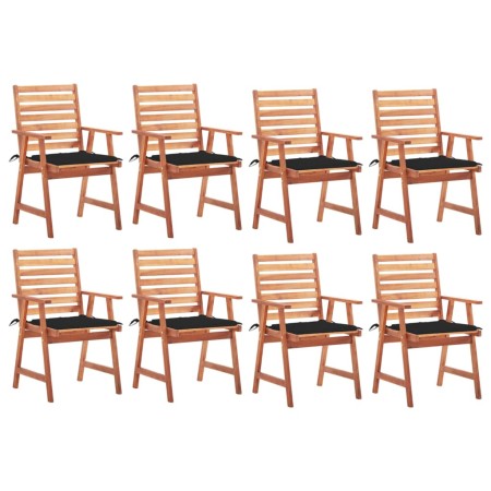 Sillas comedor de jardín y cojines 8 uds madera maciza acacia de , Sillas de jardín - Ref: Foro24-3078381, Precio: 587,10 €, ...