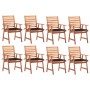 Sillas comedor de jardín y cojines 8 uds madera maciza acacia de , Sillas de jardín - Ref: Foro24-3078381, Precio: 587,10 €, ...
